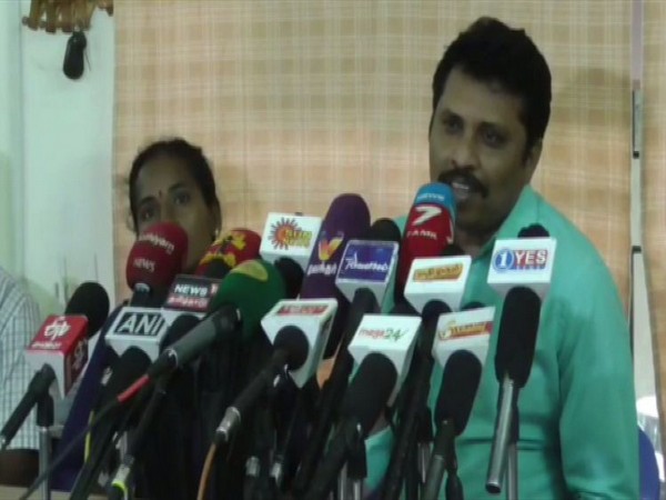 Social Activist Kathiravan speaking to reporters in Madurai on Saturday. Photo/ANI