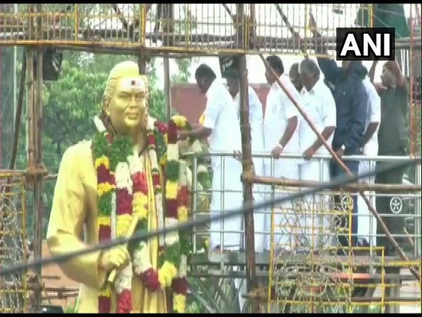 Chief Minister Edappadi K Palaniswami and Deputy Chief Minister O Panneerselvam paid floral tribute to Muthuramalinga Thevar's statue in Madurai. 