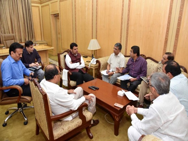 Chief Minister Devendra Fadnavis meeting with officials in Mumbai on Wednesday.