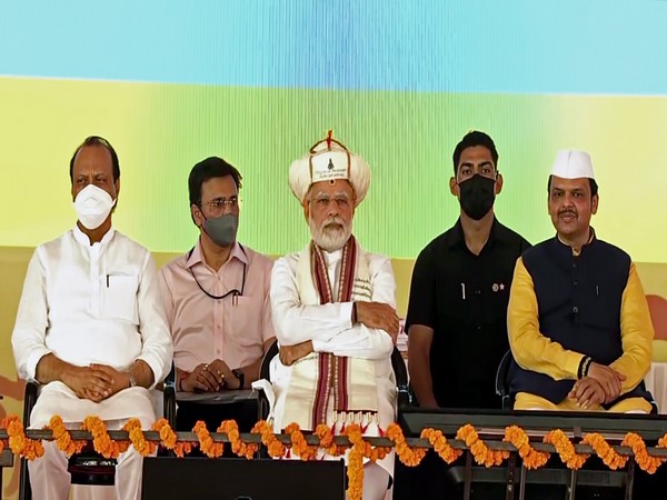 PM Modi with Ajit Pawar and Devendra Fadnavis (Photo/ANI)