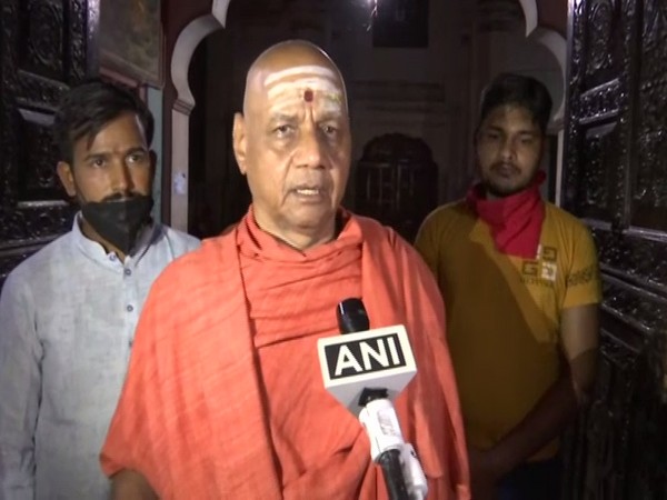 Govind Giri Maharaj, member of Ram Janmabhoomi Teerth Kshetra Trust speaking to ANI on Saturday. (Photo/ANI)