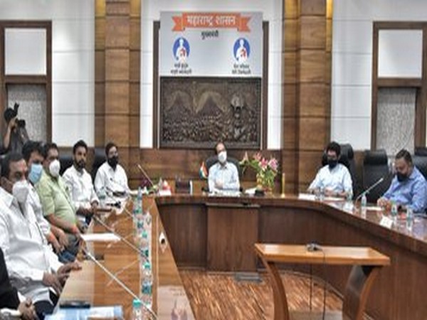 Maharashtra Chief Minister Uddhav Thackeray in the meeting on Tuesday. 