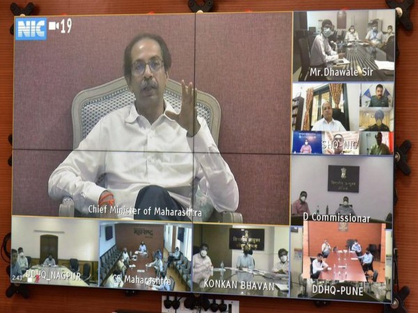 Maharashtra Chief Minister Uddhav Thackeray in the video conference on Tuesday. 