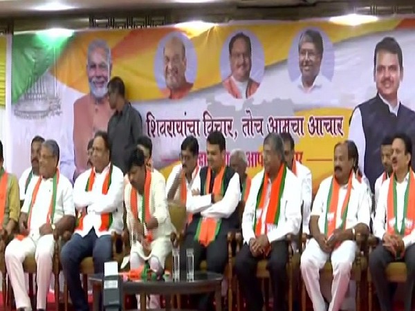A press conference of BJP leaders including Maharashtra Chief Minister Devendra Fadnavis in Mumbai on Monday. 