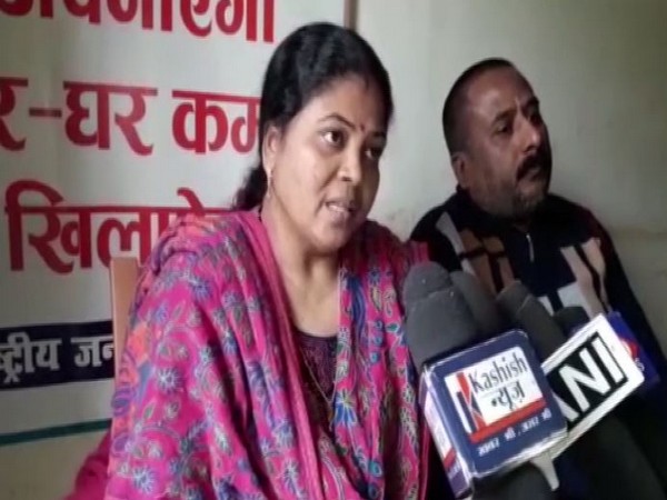 Bihar BJP Mahila Morcha state vice-president Shobha Sinha talking to media in Gaya on Sunday 