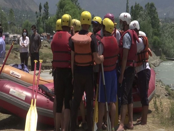 Participants getting prepared for white water rafting in J-K. (Photo/ANI)