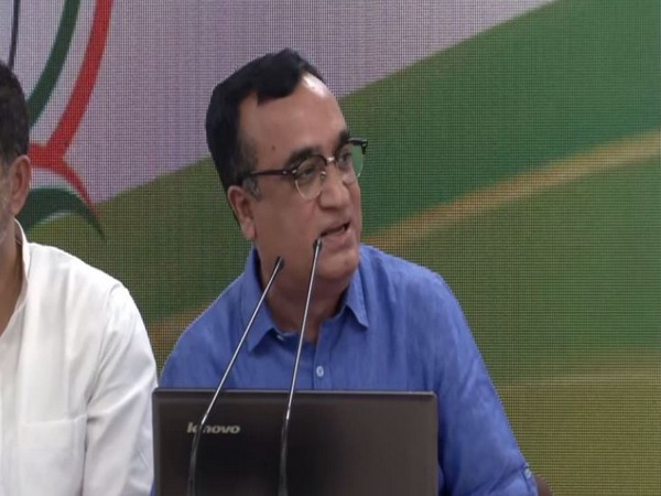 Congress Senior Spokesperson Ajay Maken speaking addressing a press conference on Wednesday. Photo/ANI