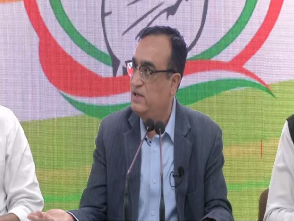 Congress leader Ajay Maken speaking to reporters in New Delhi on Friday. Photo/ANI