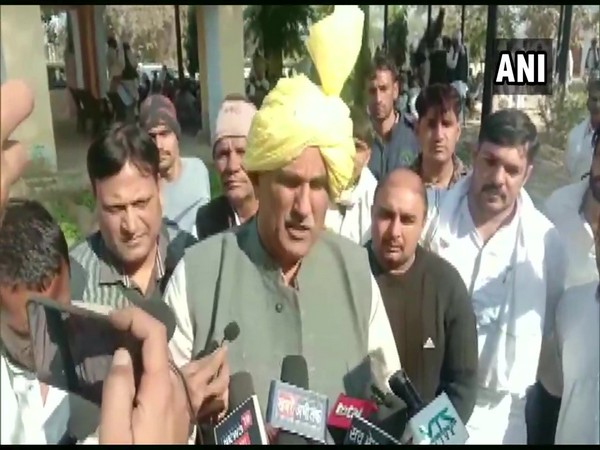 Haryana MLA Sombir Sangwan speaking to media on Monday. (Photo/ANI)