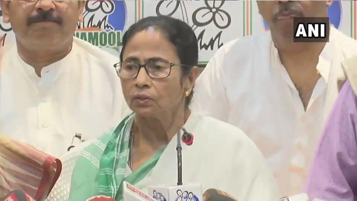 West Bengal Chief Minister Mamata Banerjee briefing media on Tuesday in Kolkata. 