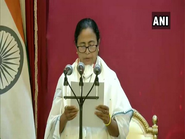 Mamata Banerjee taking oath as WB CM for the third term.