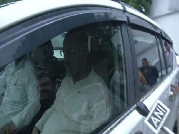 Bihar Health Minister Mangal Pandey left the venue in his car without taking any questions from media on AES crisis here on Saturday. Photo/ANI