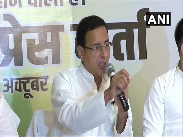 Congress General Secretary Randeep Singh Surjewala during a press conference in Patna on Saturday. (Photo/ANI)