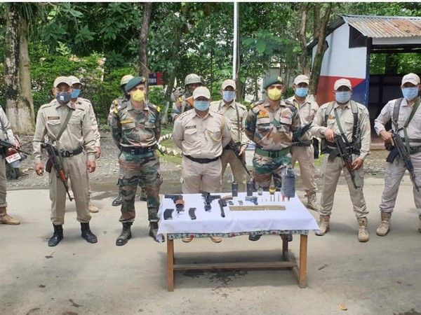 Arms and ammunitions were covered from hillside of Maibam Kabui Khul, Manipur.