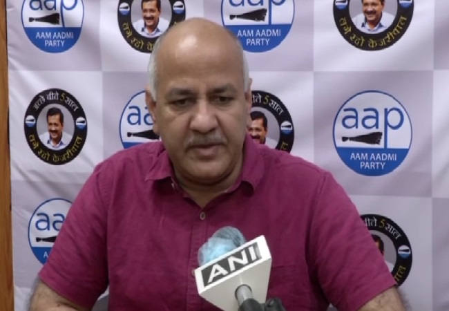 Delhi Deputy Chief Minister Manish Sisodia speaking to ANI in New Delhi on Saturday. 