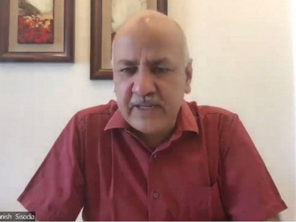 Delhi Education Minister Manish Sisodia during a press conference on Wednesday. (Photo/ANI)
