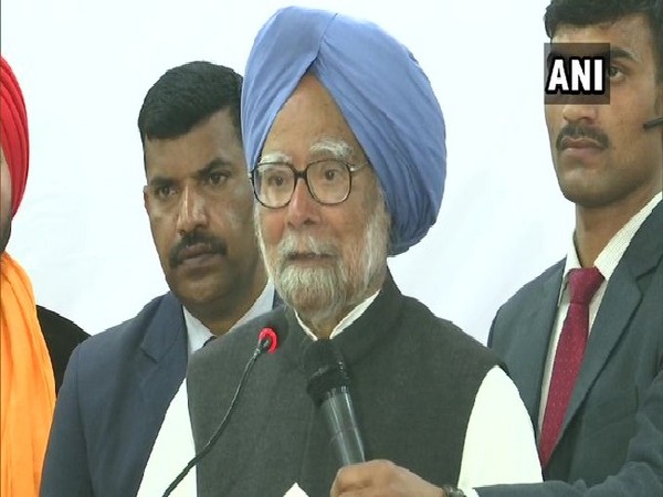 Former Prime Minister Manmohan Singh speaking at an election rally in New Delhi on Tuesday.
