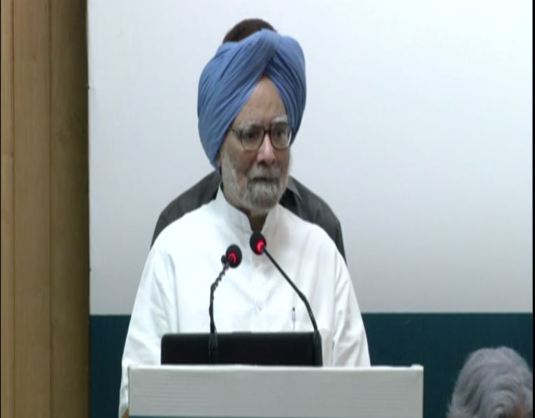 Former Prime Minister Manmohan Singh in New Delhi on Saturday [Photo: ANI]