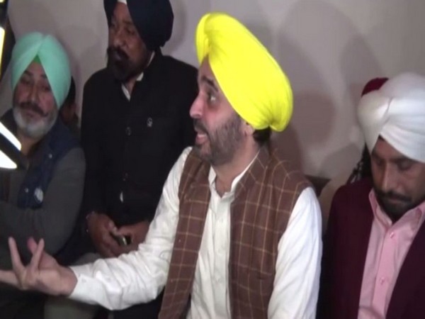 MP Bhagwant Mann at the press conference in Chandigarh. 