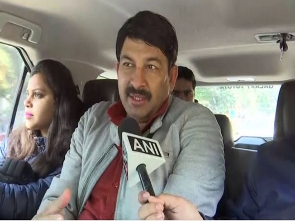 Manoj Tiwari speaking to ANI in New Delhi on Monday. Photo/ANI