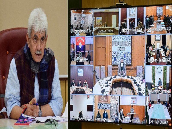 Lieutenant Governor Manoj Sinha reviewed election preparedness with officers in J-K (Photo/Twitter)