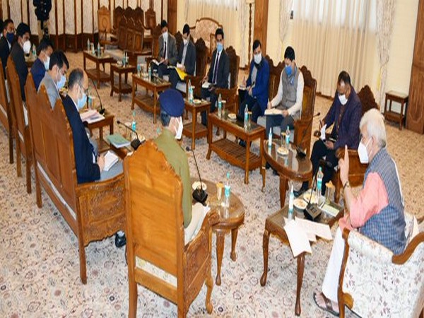 Manoj Sinha chairing a meeting. [Photo/ANI]