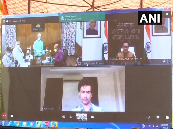 Jammu and Kashmir Lieutenant Governor Manoj Sinha laid the foundation of Arun Jaitely Memorial Sports Complex at Hiranagar in Kathua district, via video conferencing. (Photo/ANI)