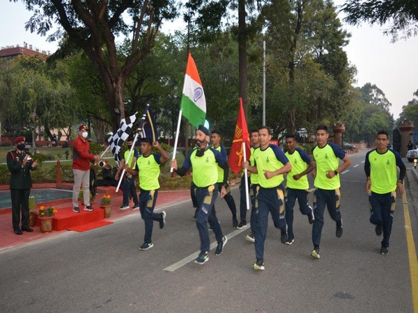 Lt Gen RP Singh flags off a 260-km ultra-marathon to commemorate 260th anniversary of Army Service Corps (Photo ANI)