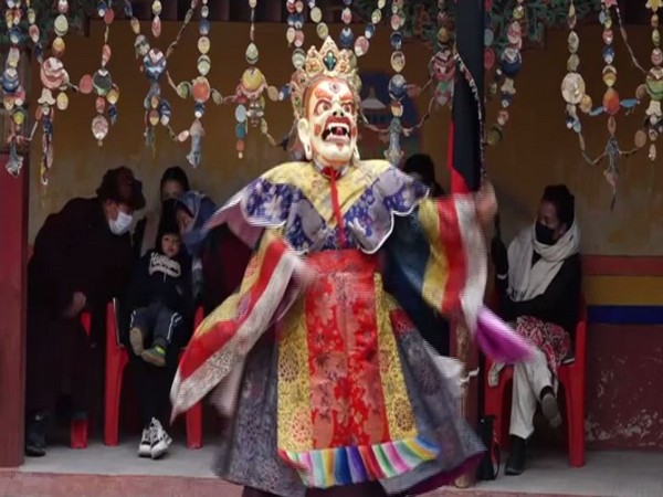 Mask dance in Spituk Gustor Festival 2022. (ANI/photo)