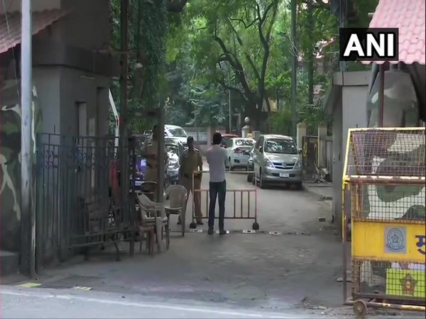 Security personnel outside Matoshree in Mumbai on Thursday 