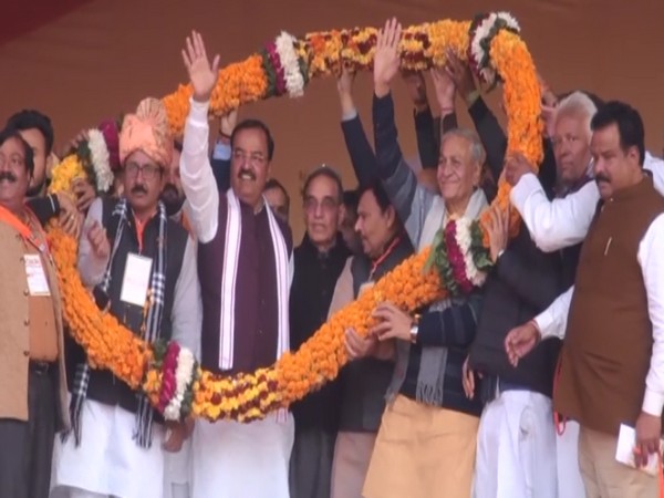 UP Deputy Chief Minister of UP Keshav Prasad Maurya in Bagpat on Thursday. (ANI/pictures)