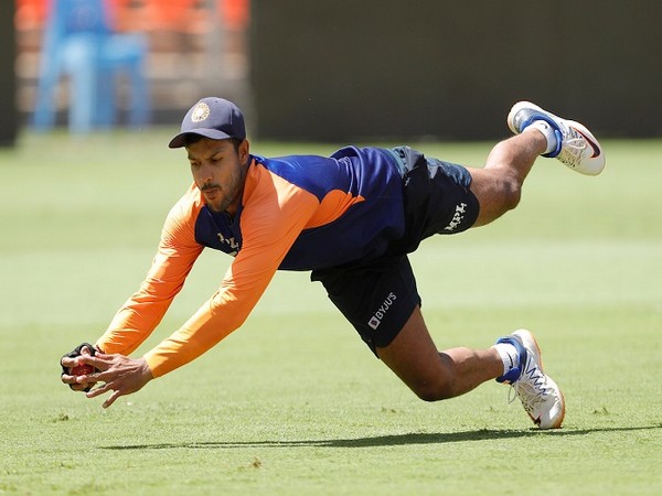 Mayank Agarwal sweating it out on the field ahead of the fourth Test (Image: BCCI)