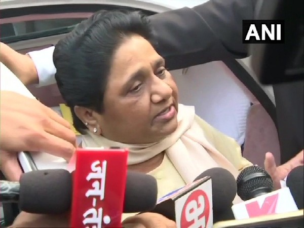 BSP chief Mayawati speaking to media in Lucknow, Uttar Pradesh on Saturday.