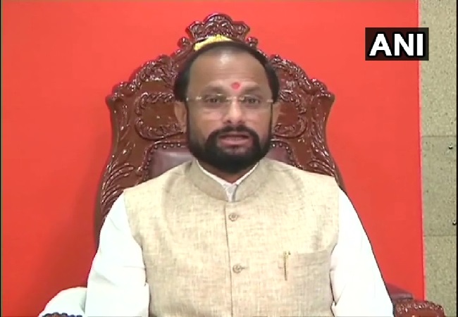 Thane Mayor Naresh Mhaske speaking to media on Friday. 