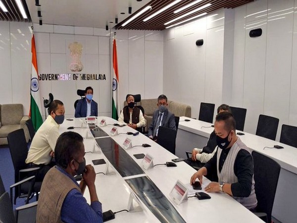 Chief Minister Conrad Sangma in a meeting on the rise of COVID-19 cases in the state.  (Photo Courtesy: Chief Minister Conrad Sangma's Twitter page)