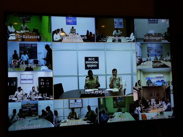 Senior police officials attending the meeting via viseo-conference. (Photo/ANI)