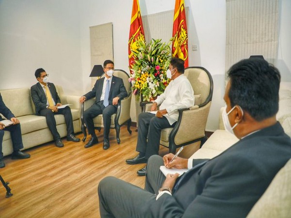 Sri Lankan Opposition leader Sajith Premadasa in a meeting with Chinese Ambassador to Sri Lanka Qi Zhenhong (Pic credit: @ChinaEmbSL)