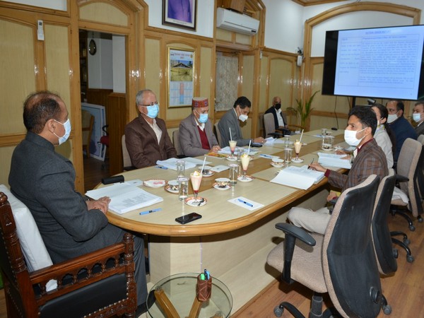 Officers attending a virtual meeting in Shimla. (Photo/ANI)