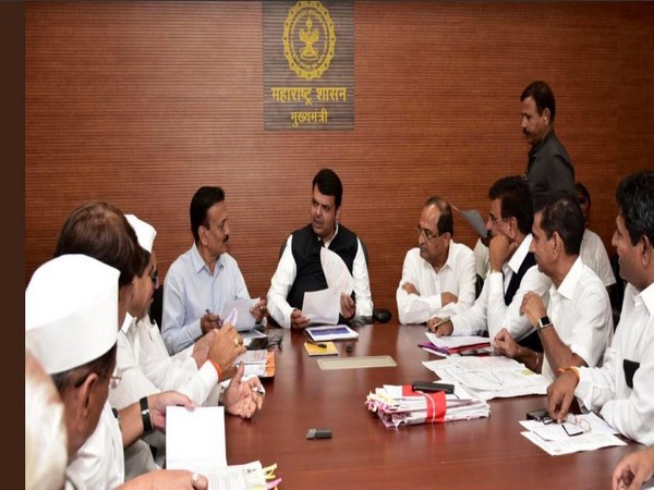 Maharashtra CM Devendra Fadnavis holds meeting with ministers and leaders in Mumbai. Photo/ANI