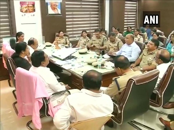 Home Minister Mohammed Mahmood Ali holding meeting at state Secretariat in Hyderabad. (Photo/ANI)