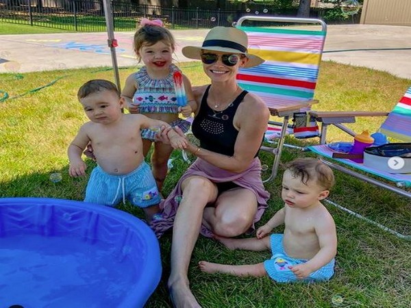 Meghan Kind Edmonds along with her three children: twins Hart and Hayes, and daughter Aspen (Image courtesy: Instagram)