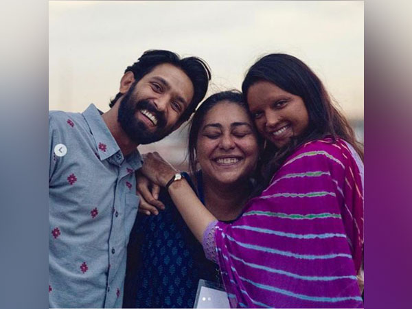 Vikrant Massey, Meghna Gulzar and Deepika Padukone, image courtesy, Instagram