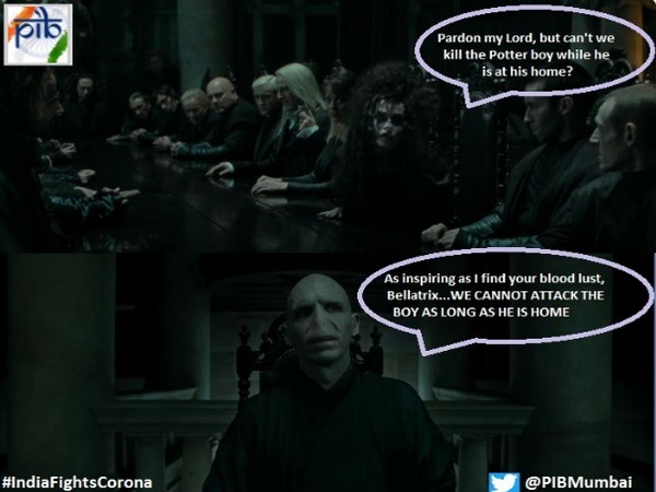 The meme shared by Maharashtra office of the center's Press Information Bureau (PIB) (Image courtesy: Twitter) 