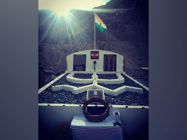 The memorial built in Ladakh for the 20 Indian soldiers who lost their lives in action against the Chinese Army in the Galwan Valley. 