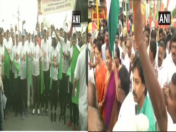 Union Ministers Piyush Goyal and Nirmala Sitharaman participated in events to mark National Unity Day at Delhi and Chennai respectively. Photo/ANI