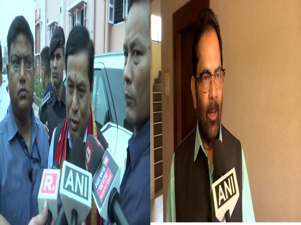 Assam Chief Minister Sarbananda Sonowal (L) and Mukhtar Abbas Naqvi. Photo/ANI
