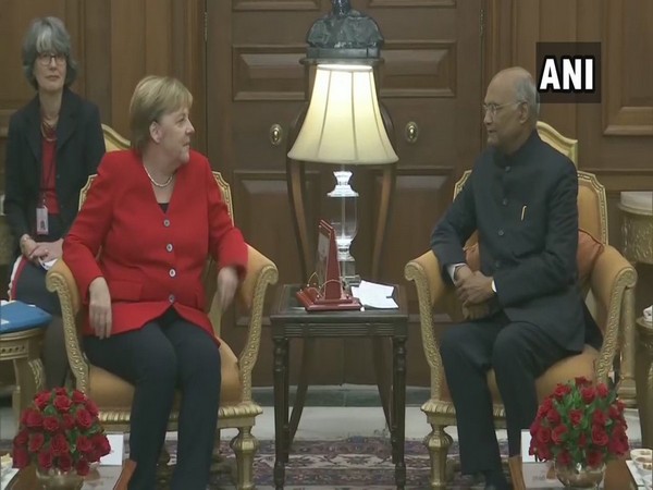German Chancellor Angela Merkel met President Ram Nath Kovind in New Delhi on Friday.
