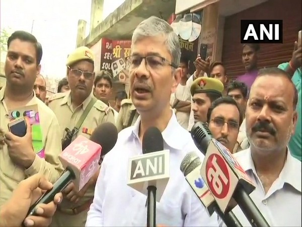 Lucknow divisional commissioner Mukesh Meshram talking to media in Sitapur on Saturday 