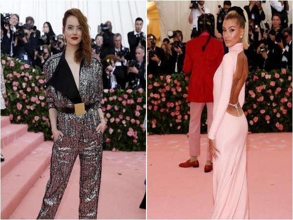 Emma Stone and Hailey Bieber at Met Gala 2019