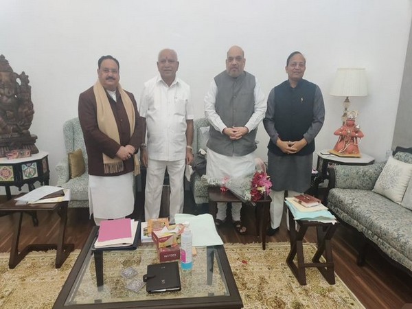 Karnataka Chief Minister BS Yediyurappa met Union Home Minister Amit Shah at the latter's residence in Delhi today. (Photo/ANI)